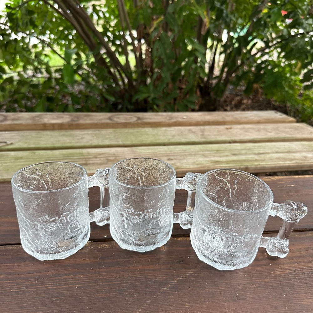 McDonald Flintstone Frosted Glass Mug